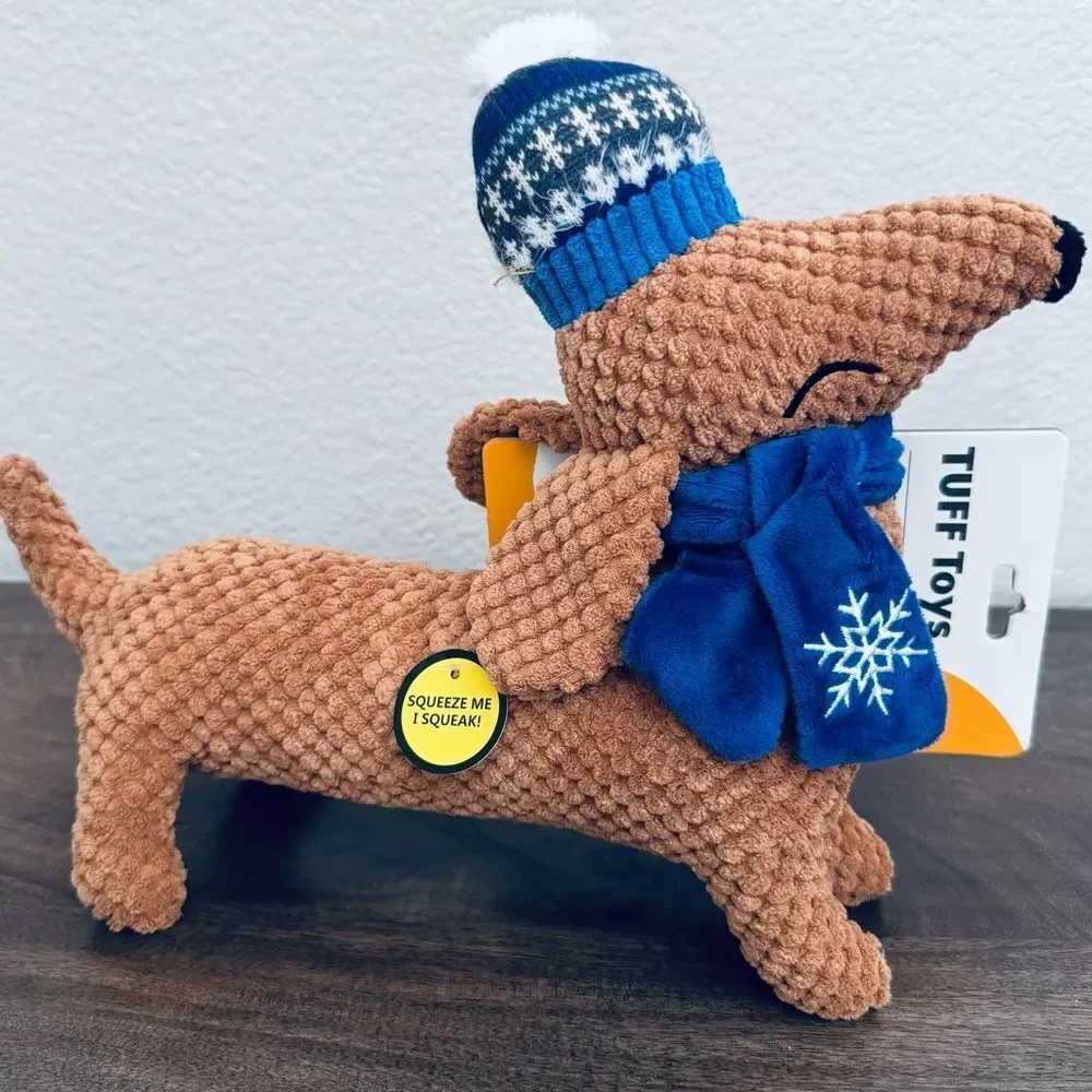 Dachshund Dog Winter Holiday Snowflake Pet Squeaky Toy